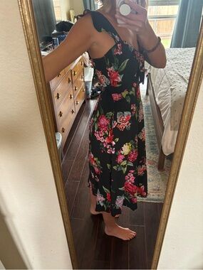 Julia Jordan sleeveless sweetheart dress black floral